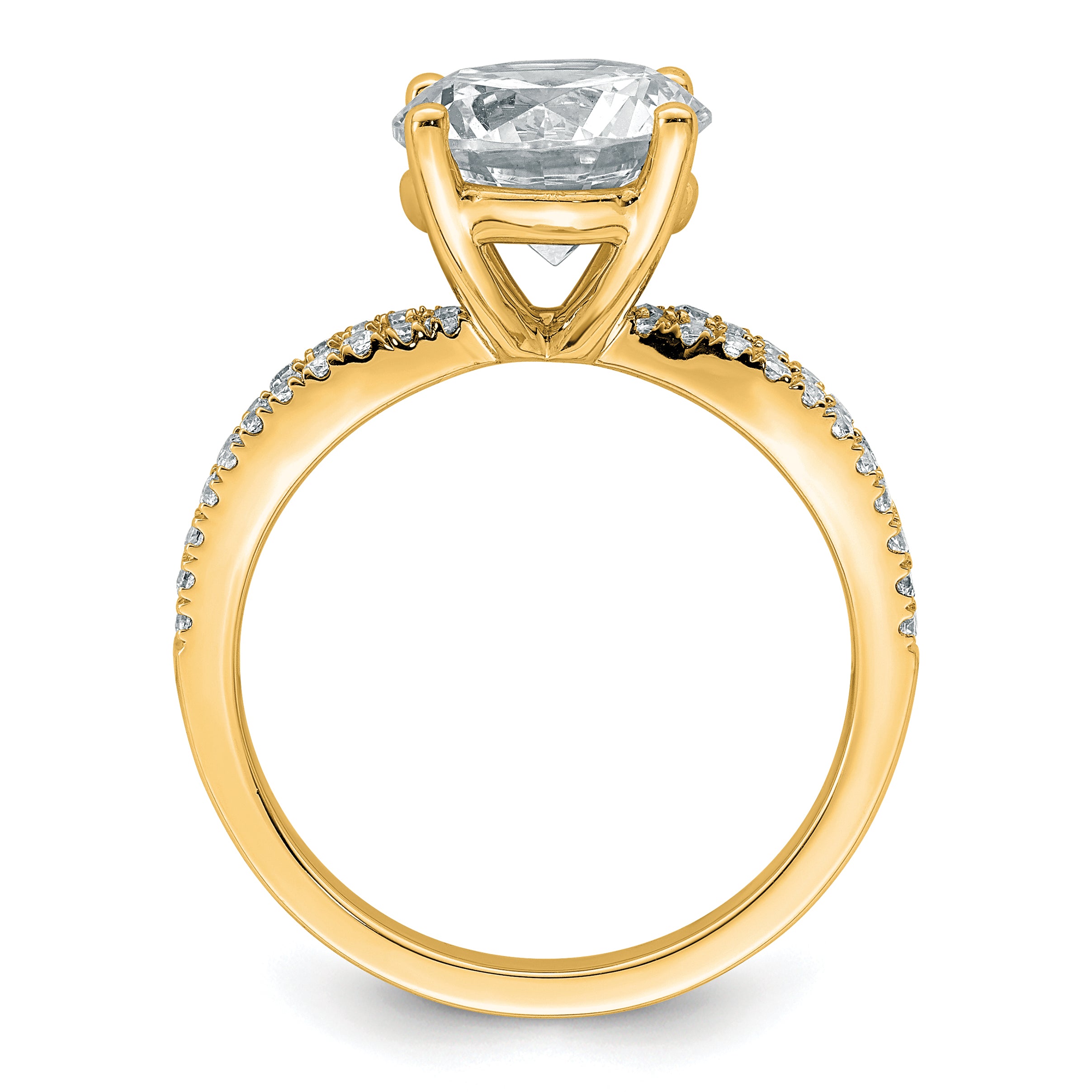 14k 2 3/4 carat Lab Grown Diamond VS+ F+ Round Complete Engagement Ring