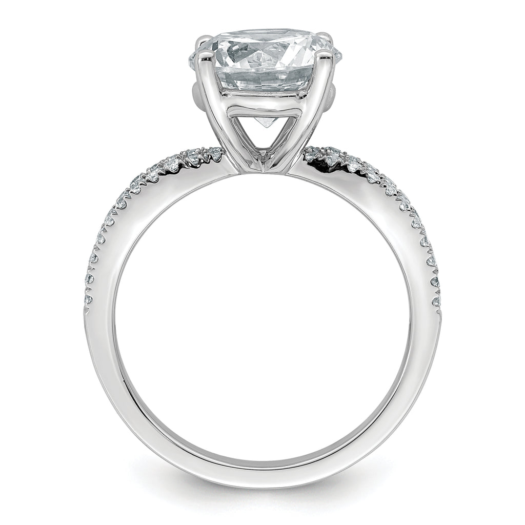14k White Gold 2 3/4 carat Certified Lab Grown Diamond VS+ F+ Round Complete Engagement Ring