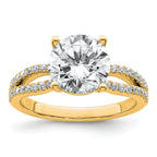 14k 2 3/4 carat Certified Lab Grown Diamond VS+ F+ Round Complete Engagement Ring