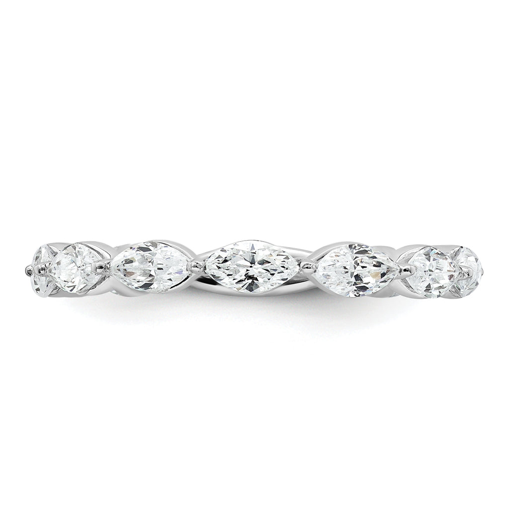14k White Gold 1 1/5 carat Lab Grown Diamond VS+ F+ Complete Wedding Band