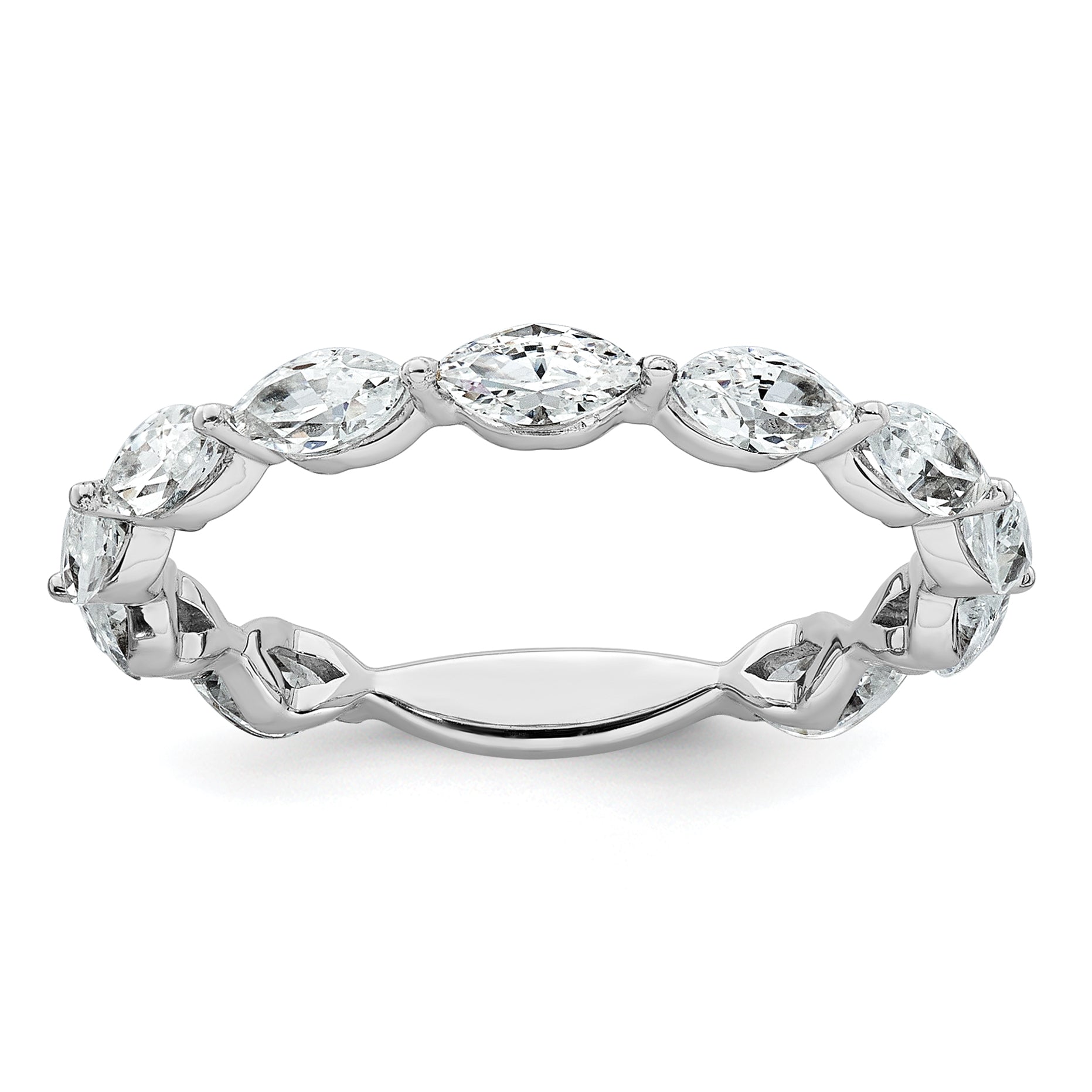 14k White Gold 1 1/5 carat Lab Grown Diamond VS+ F+ Complete Wedding Band Main image