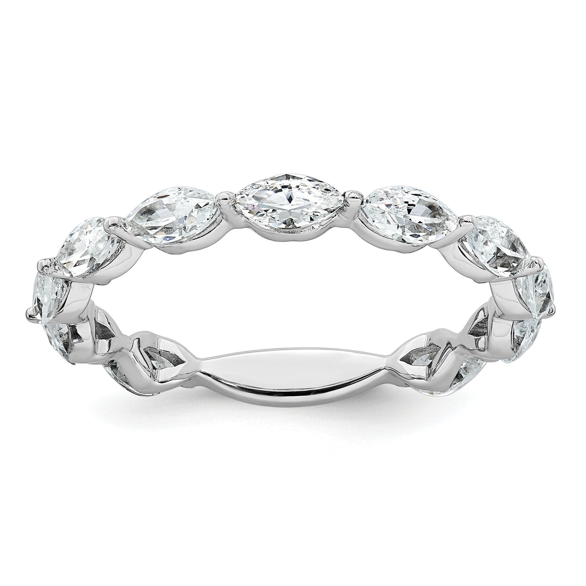 14k White Gold 1 1/5 carat Lab Grown Diamond VS+ F+ Complete Wedding Band