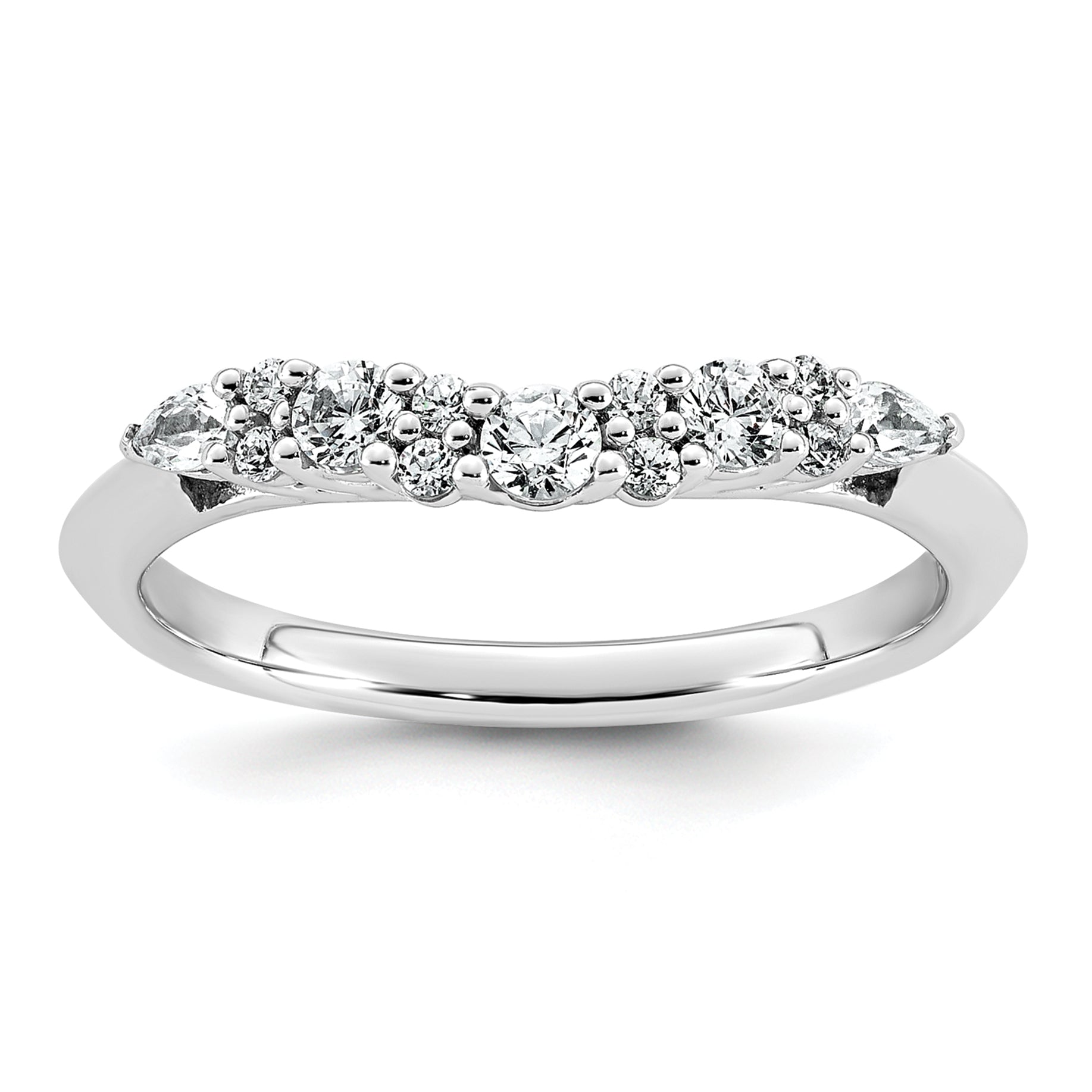 14k White Gold 1/3 carat Lab Grown Diamond VS+ F+ Complete Wedding Band