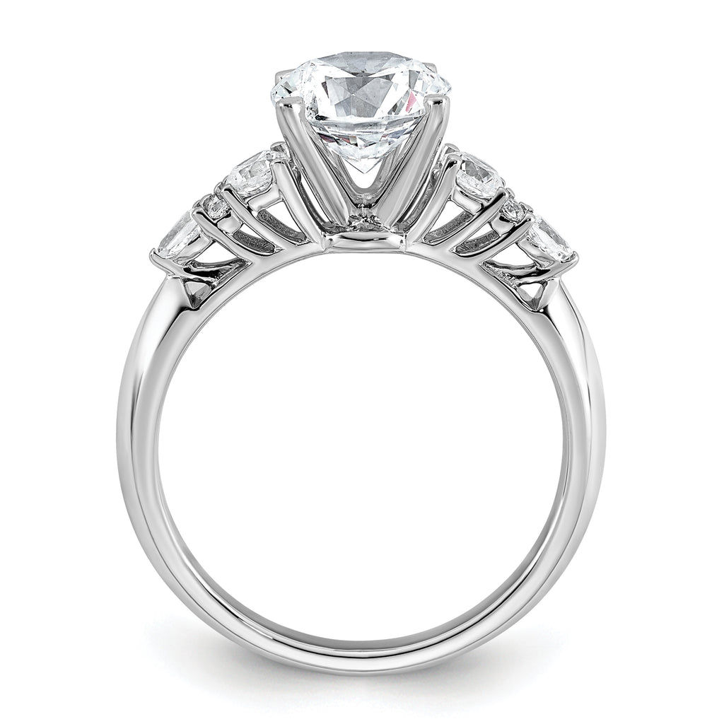 14k White Gold 1 3/4 carat Lab Grown Diamond VS+ F+ Round Complete Engagement Ring