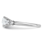 14k White Gold 1 3/4 carat Lab Grown Diamond VS+ F+ Round Complete Engagement Ring