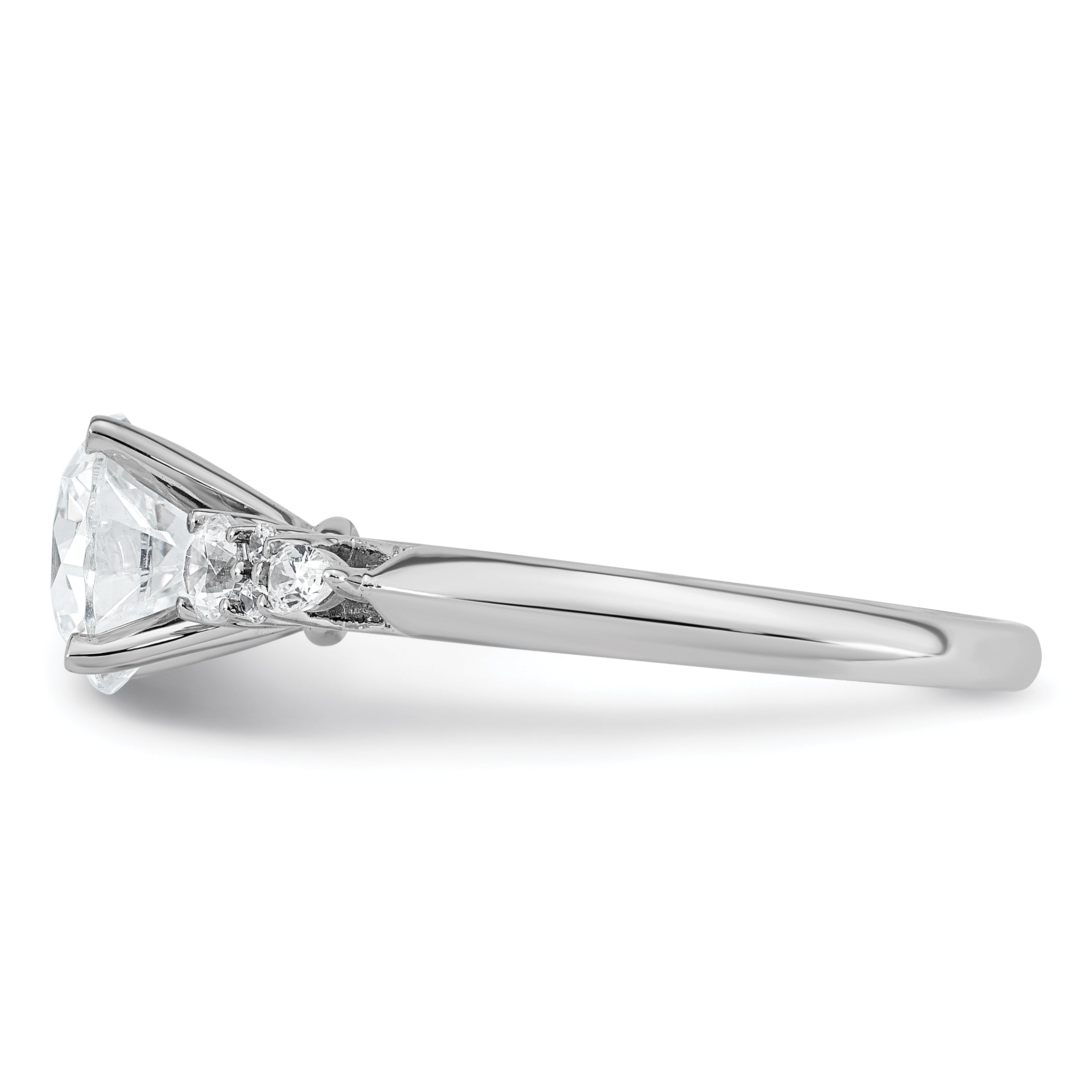 14k White Gold 1 3/4 carat Lab Grown Diamond VS+ F+ Round Complete Engagement Ring