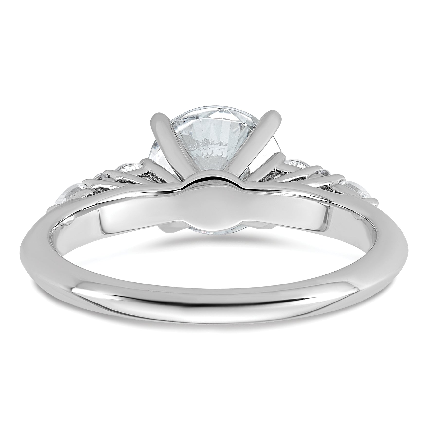 14k White Gold 1 3/4 carat Lab Grown Diamond VS+ F+ Round Complete Engagement Ring