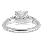 14k White Gold 1 3/4 carat Lab Grown Diamond VS+ F+ Round Complete Engagement Ring
