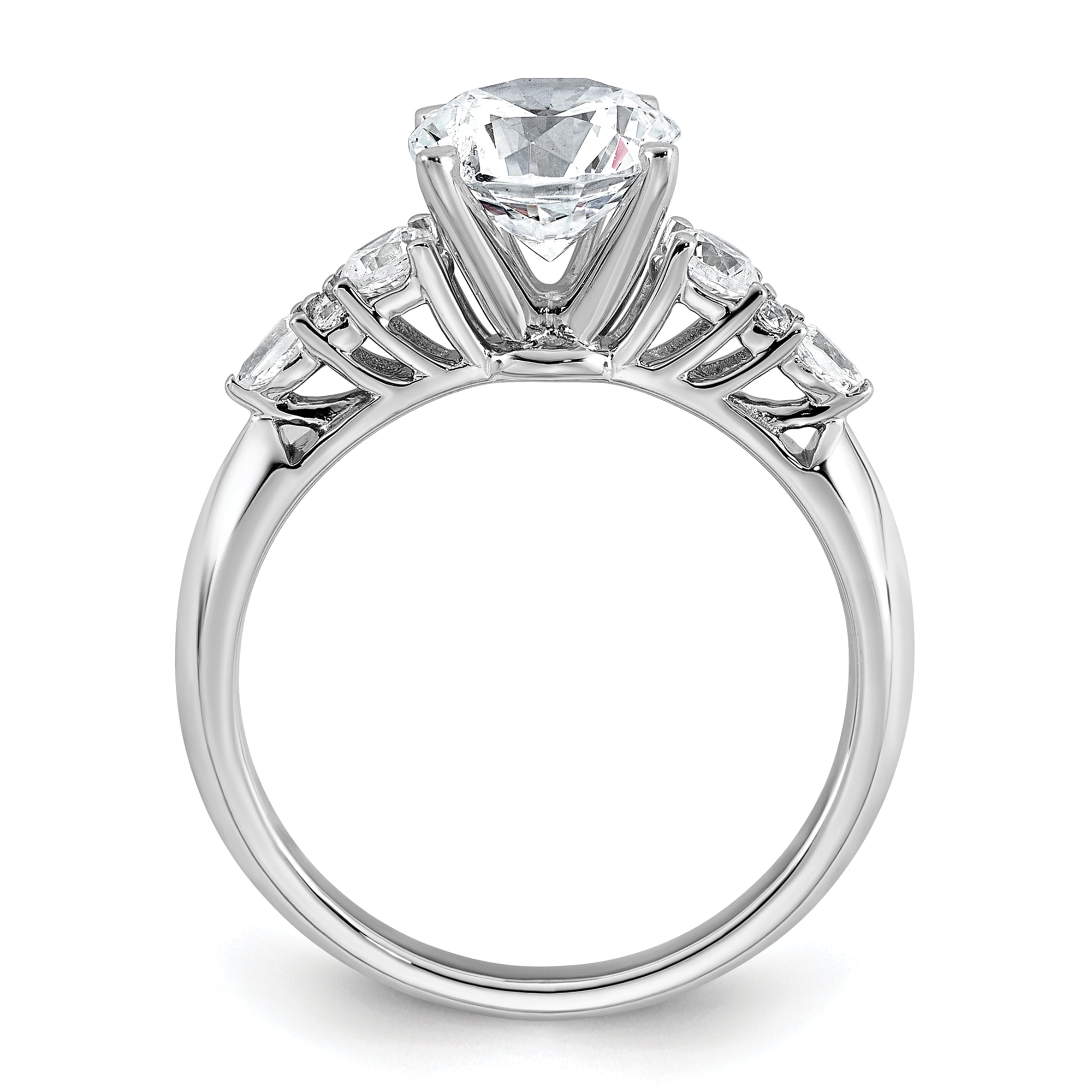 14k White Gold 1 3/4 carat Certified Lab Grown Diamond VS+ F+ Round Complete Engagement Ring Secondary image