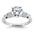 14k White Gold 1 3/4 carat Certified Lab Grown Diamond VS+ F+ Round Complete Engagement Ring