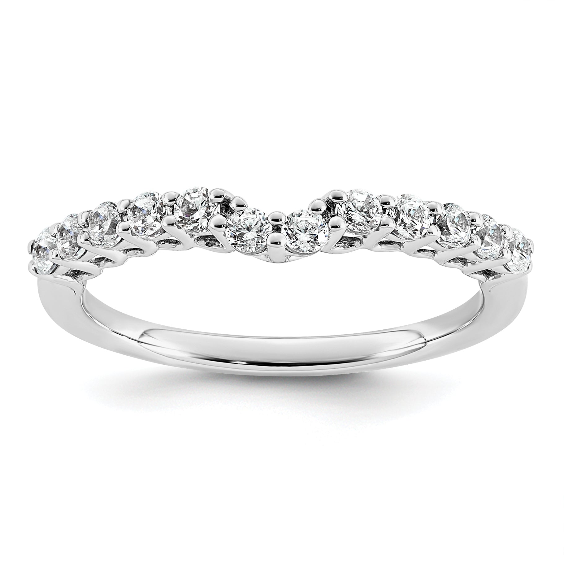 14k White Gold 3/8 carat Lab Grown Diamond VS+ F+ Complete Wedding Band Main image
