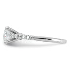 14k White Gold 1 7/8 carat Lab Grown Diamond VS+ F+ Round Complete Engagement Ring