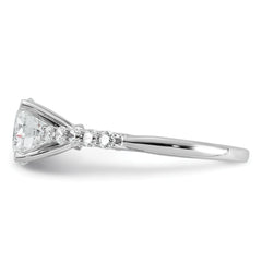 14k White Gold 1 7/8 carat Lab Grown Diamond VS+ F+ Round Complete Engagement Ring