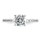 14k White Gold 1 7/8 carat Lab Grown Diamond VS+ F+ Round Complete Engagement Ring