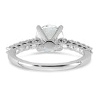 14k White Gold 1 7/8 carat Lab Grown Diamond VS+ F+ Round Complete Engagement Ring