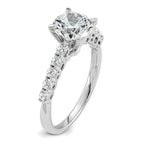 14k White Gold 1 7/8 carat Lab Grown Diamond VS+ F+ Round Complete Engagement Ring