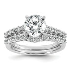 14k White Gold 1 7/8 carat Lab Grown Diamond VS+ F+ Round Complete Engagement Ring