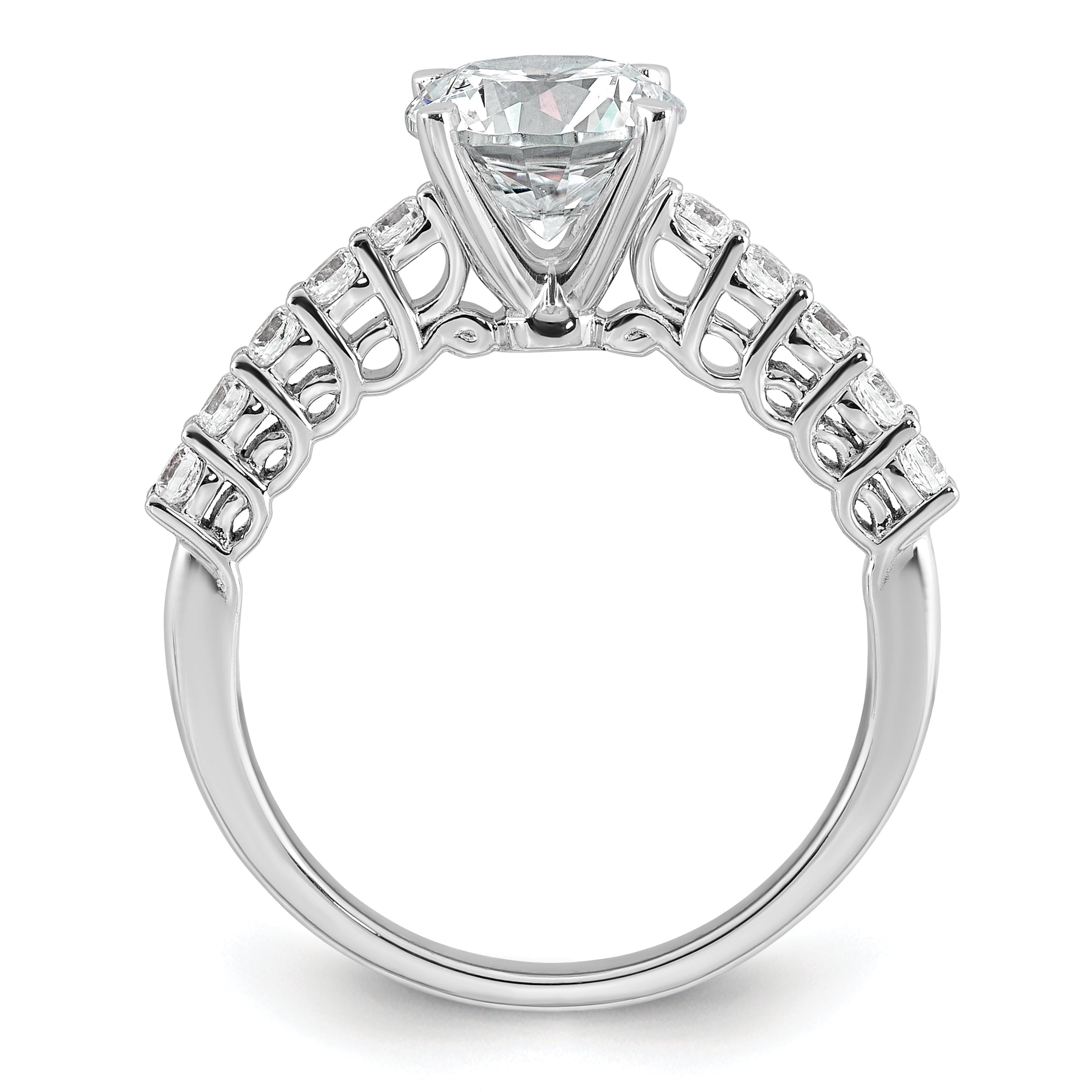 14k White Gold 1 7/8 carat Certified Lab Grown Diamond VS+ F+ Round Complete Engagement Ring Secondary image