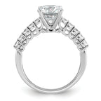 14k White Gold 1 7/8 carat Certified Lab Grown Diamond VS+ F+ Round Complete Engagement Ring