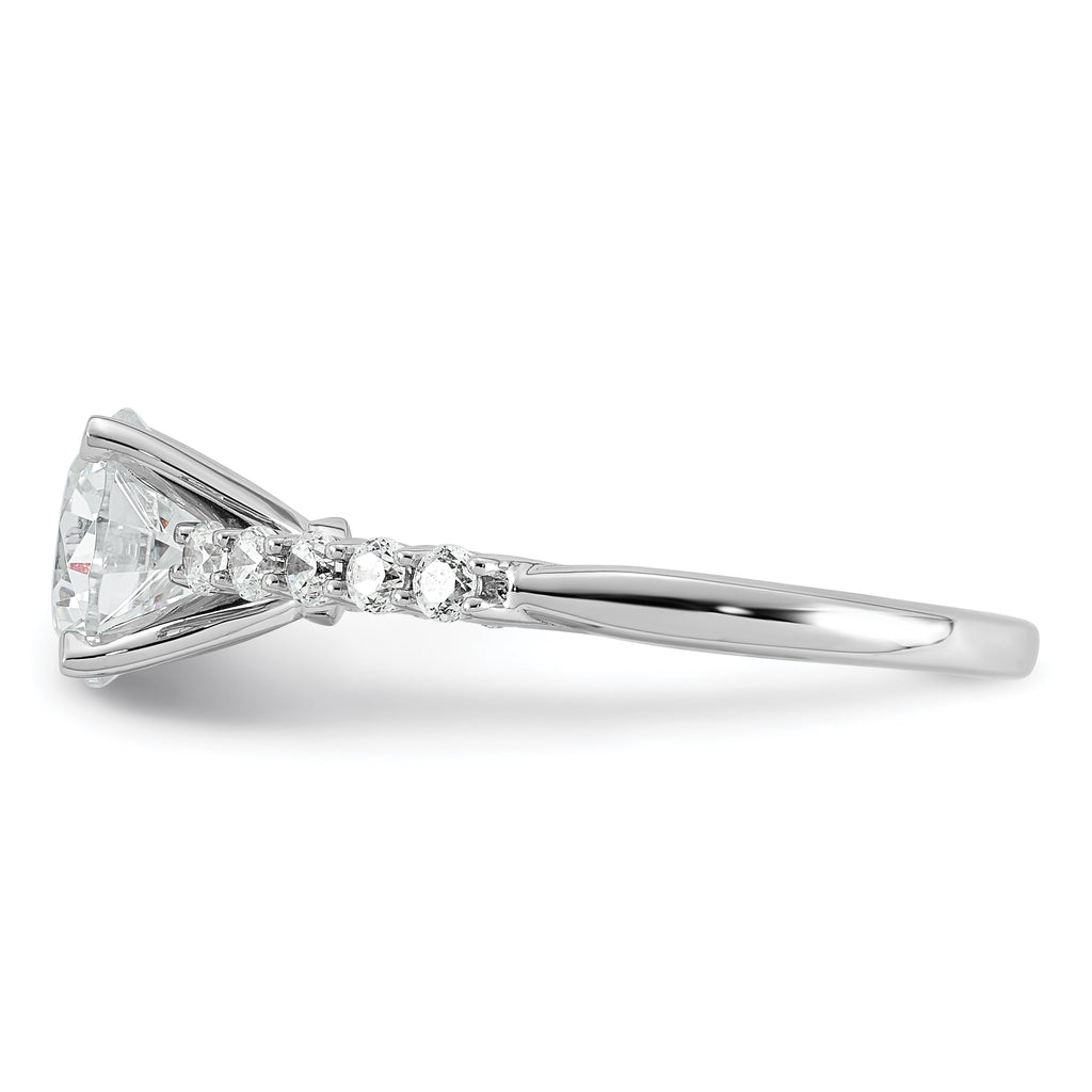 14k White Gold 1 7/8 carat Certified Lab Grown Diamond VS+ F+ Round Complete Engagement Ring