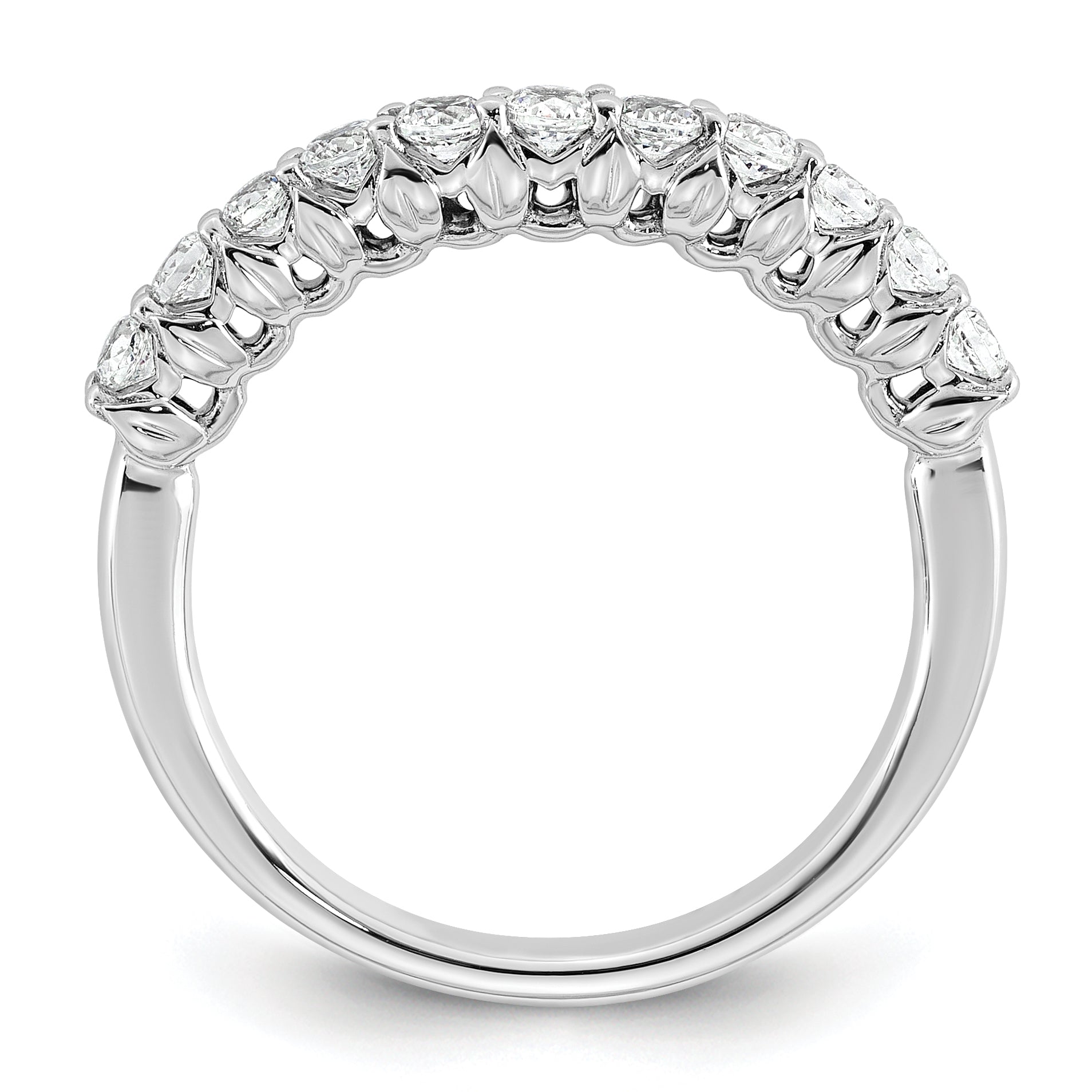 14k White Gold 1/2 carat Lab Grown Diamond VS+ F+ Complete Wedding Band