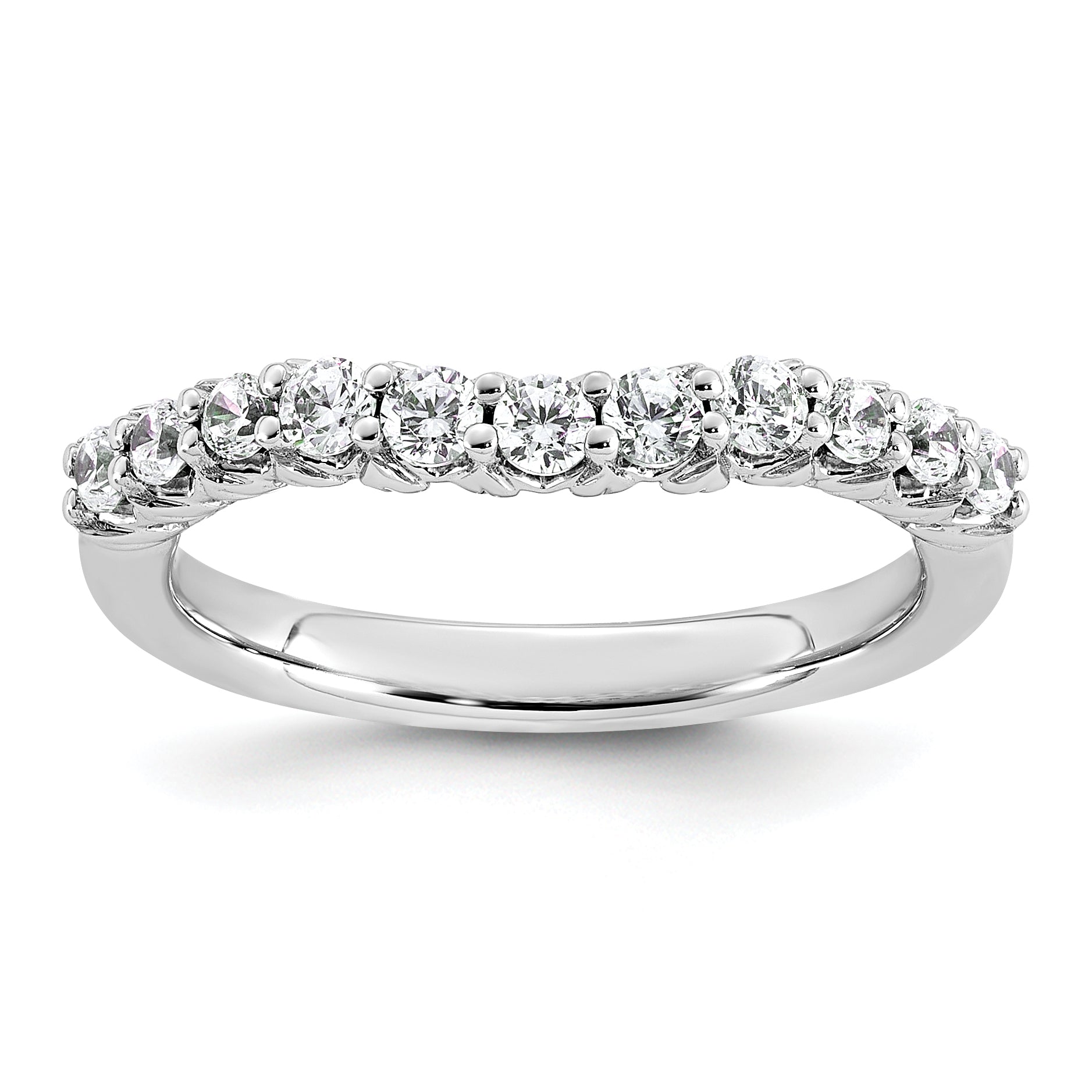 14k White Gold 1/2 carat Lab Grown Diamond VS+ F+ Complete Wedding Band Main image