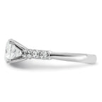 14k White Gold 1 7/8 carat Lab Grown Diamond VS+ F+ Round Complete Engagement Ring
