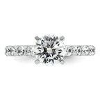 14k White Gold 1 7/8 carat Lab Grown Diamond VS+ F+ Round Complete Engagement Ring