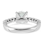 14k White Gold 1 7/8 carat Lab Grown Diamond VS+ F+ Round Complete Engagement Ring