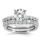 14k White Gold 1 7/8 carat Lab Grown Diamond VS+ F+ Round Complete Engagement Ring