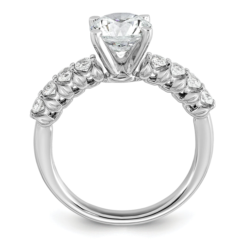 14k White Gold 1 7/8 carat Certified Lab Grown Diamond VS+ F+ Round Complete Engagement Ring