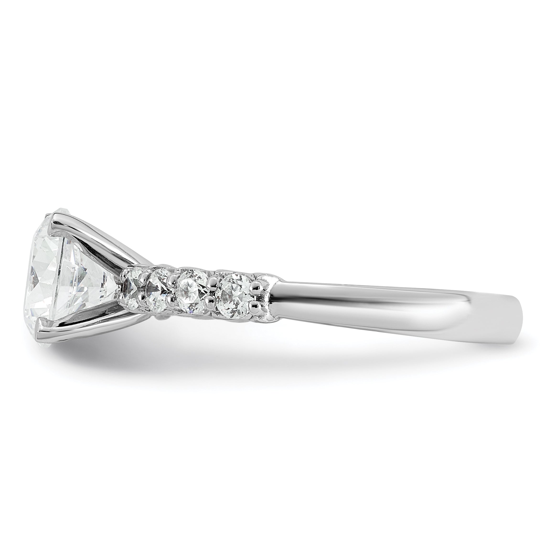 14k White Gold 1 7/8 carat Certified Lab Grown Diamond VS+ F+ Round Complete Engagement Ring
