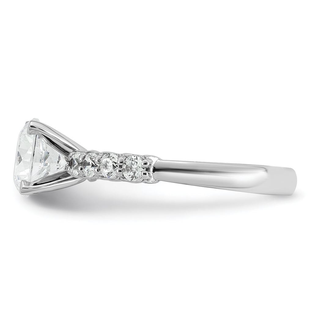 14k White Gold 1 7/8 carat Certified Lab Grown Diamond VS+ F+ Round Complete Engagement Ring