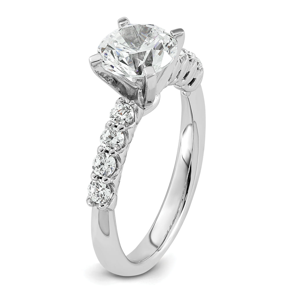 14k White Gold 1 7/8 carat Certified Lab Grown Diamond VS+ F+ Round Complete Engagement Ring
