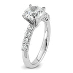 14k White Gold 1 7/8 carat Certified Lab Grown Diamond VS+ F+ Round Complete Engagement Ring