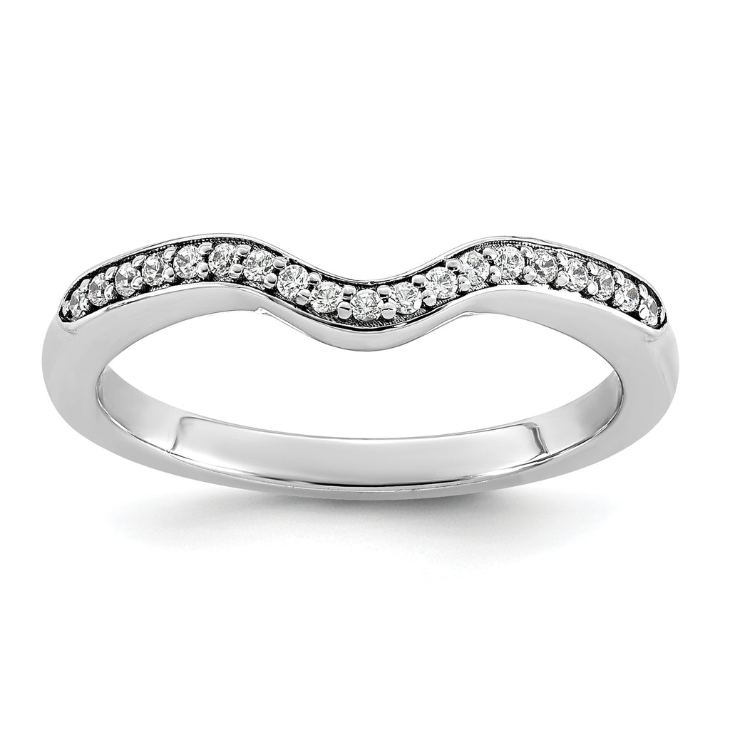 14k White Gold 1/10 carat Lab Grown Diamond VS+ F+ Complete Wedding Band