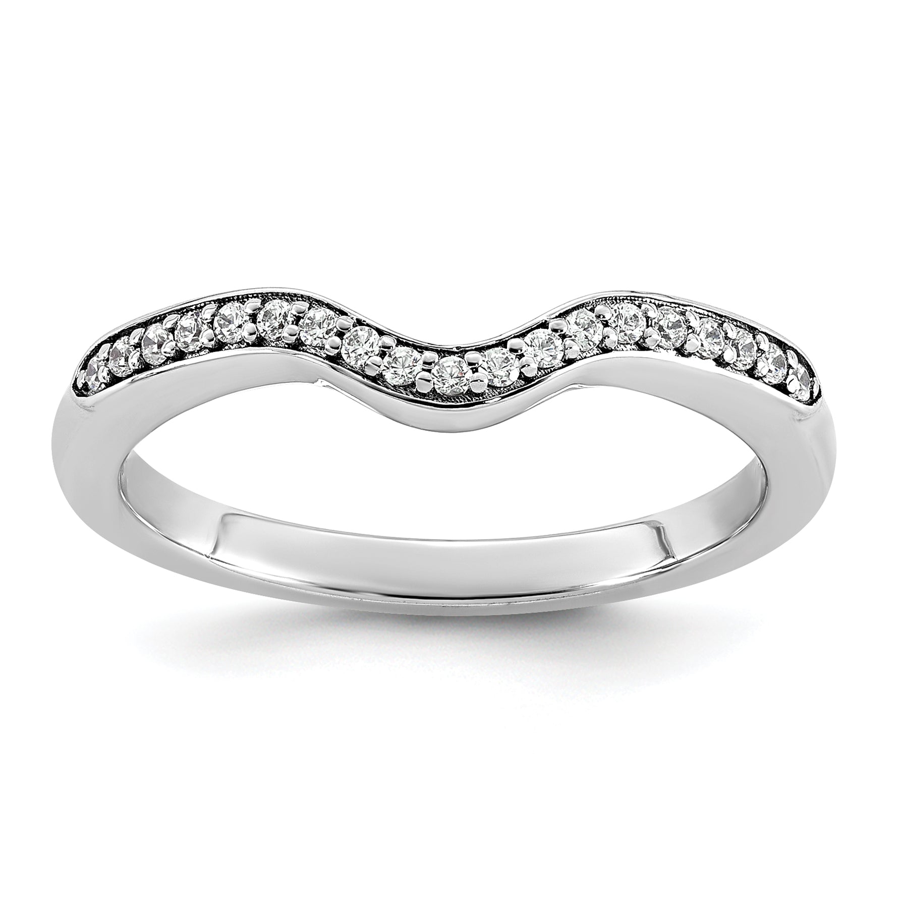 14k White Gold 1/10 carat Lab Grown Diamond VS+ F+ Complete Wedding Band
