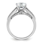 14k White Gold 1 3/4 carat Lab Grown Diamond VS+ F+ Round Complete Engagement Ring