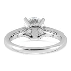 14k White Gold 1 3/4 carat Lab Grown Diamond VS+ F+ Round Complete Engagement Ring