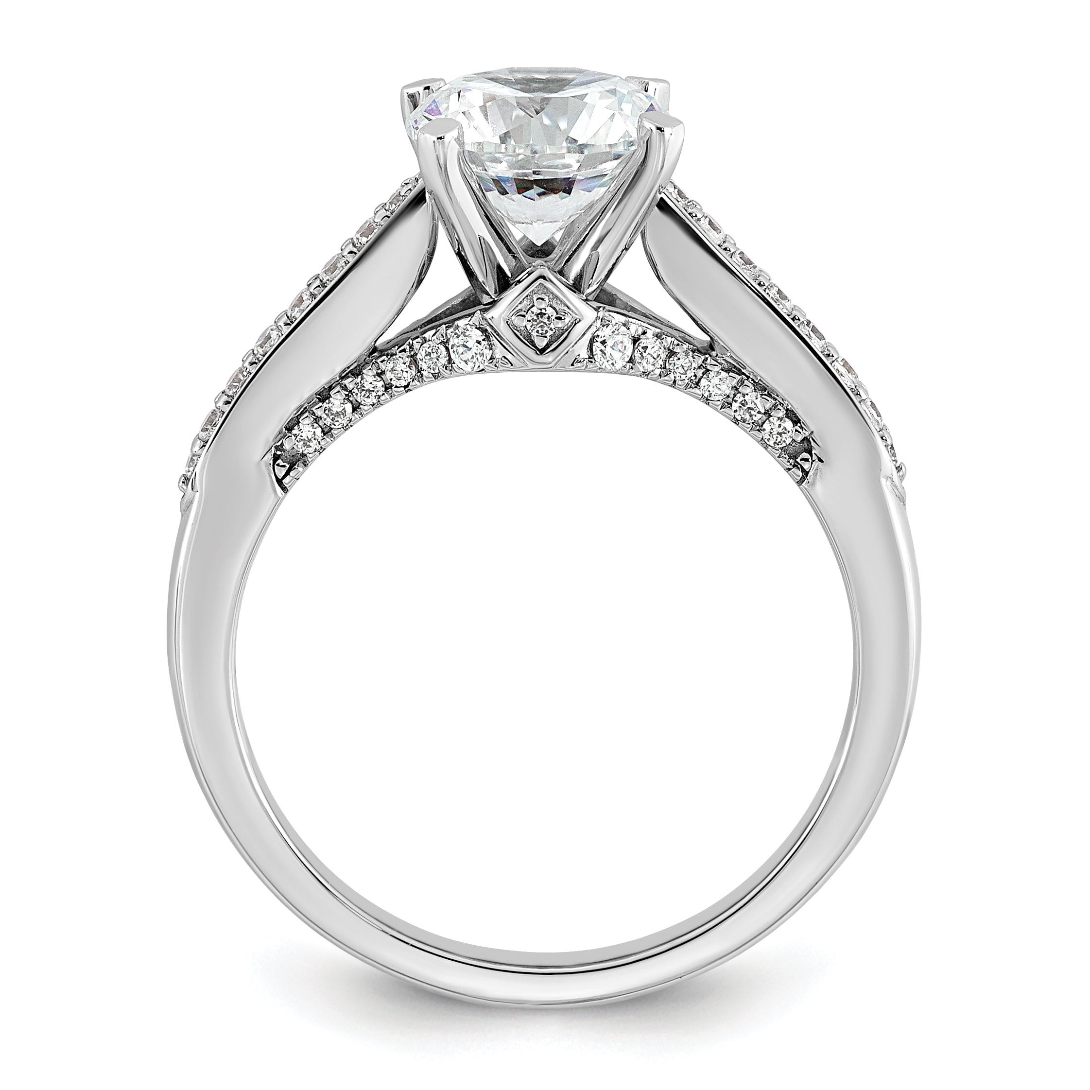 14k White Gold 1 3/4 carat Certified Lab Grown Diamond VS+ F+ Round Complete Engagement Ring Secondary image