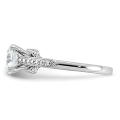 14k White Gold 1 3/4 carat Certified Lab Grown Diamond VS+ F+ Round Complete Engagement Ring