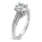 14k White Gold 1 3/4 carat Certified Lab Grown Diamond VS+ F+ Round Complete Engagement Ring