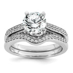 14k White Gold 1 3/4 carat Certified Lab Grown Diamond VS+ F+ Round Complete Engagement Ring