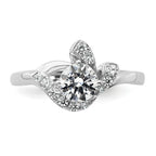 14k White Gold 7/8 carat Certified Lab Grown Diamond VS+ F+ Round Complete Engagement Ring