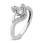 14k White Gold 7/8 carat Certified Lab Grown Diamond VS+ F+ Round Complete Engagement Ring
