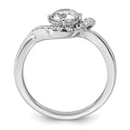 14k White Gold 7/8 carat Lab Grown Diamond VS+ F+ Round Complete Engagement Ring