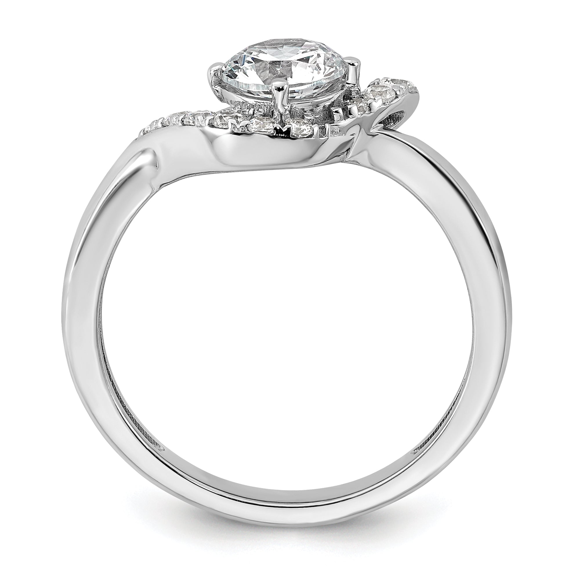14k White Gold 7/8 carat Lab Grown Diamond VS+ F+ Round Complete Engagement Ring