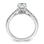 14k White Gold 1 1/2 carat Certified Lab Grown Diamond VS+ F+ Oval Complete Engagement Ring