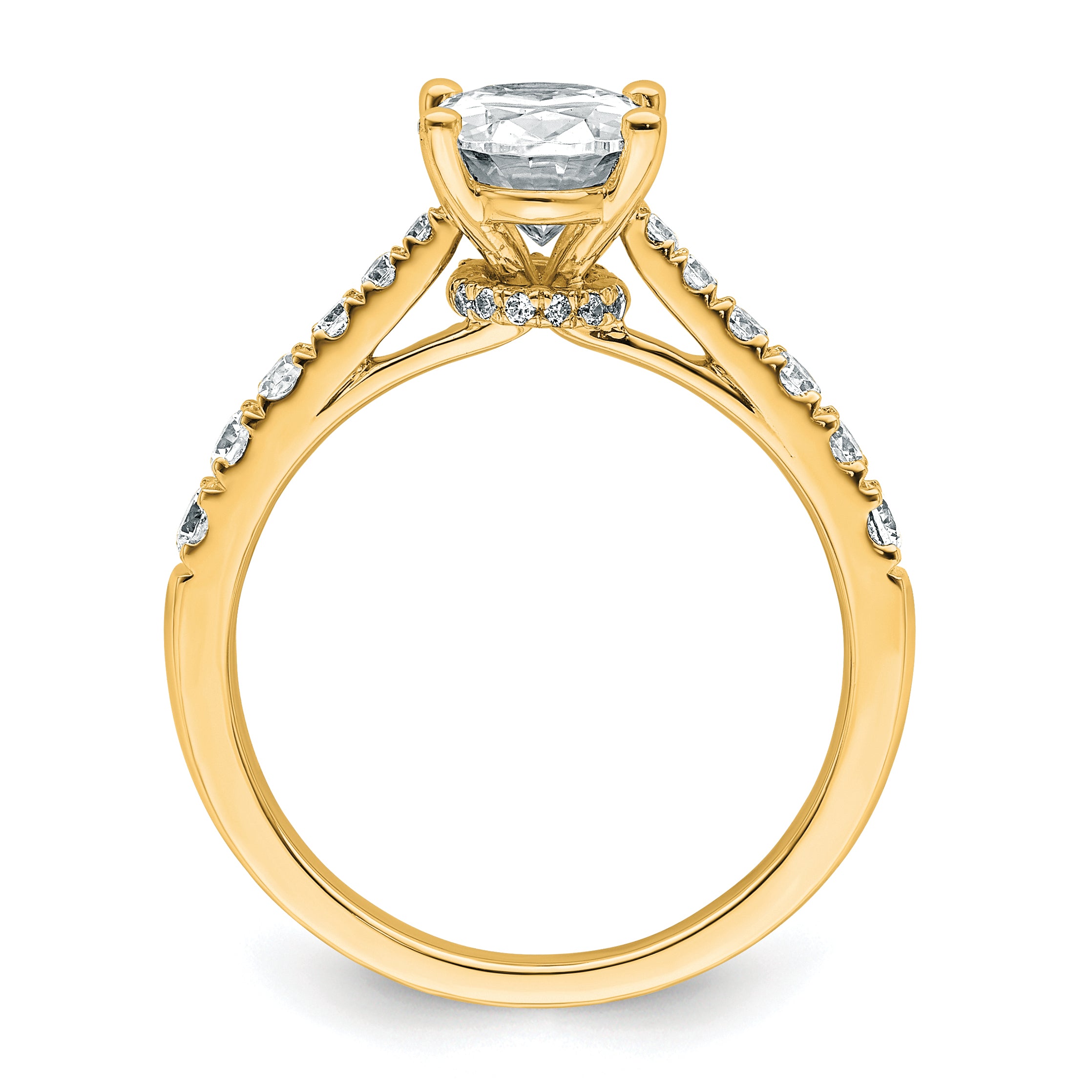 14k 2 carat Certified Lab Grown Diamond VS+ F+ Oval Complete Engagement Ring