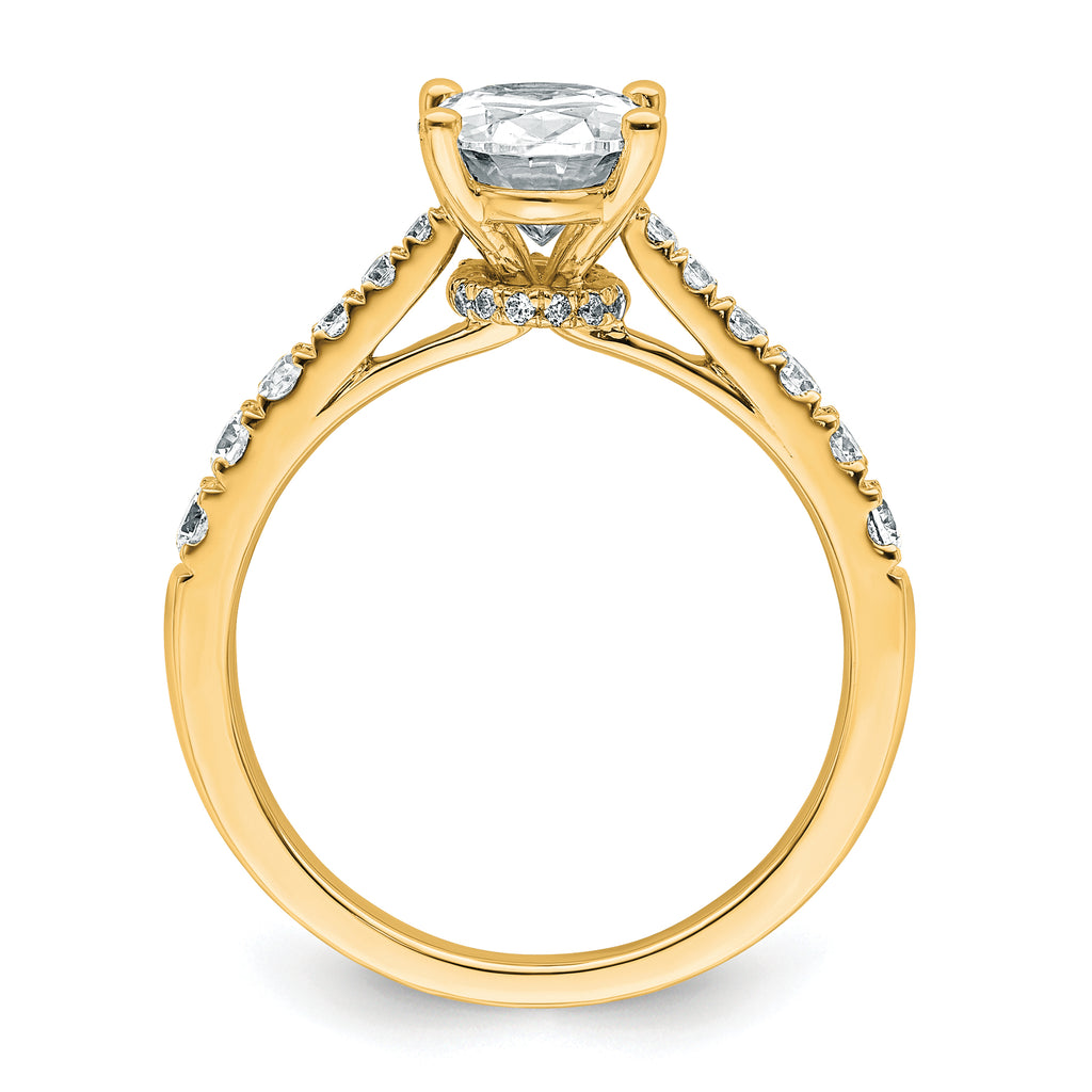 14k 2 carat Certified Lab Grown Diamond VS+ F+ Oval Complete Engagement Ring